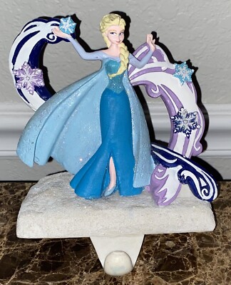 Disney Frozen Elsa Christmas Stocking Holder 3-D Metal Hand Painted Glitter