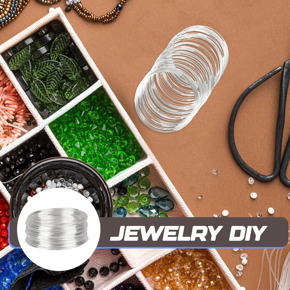 100 Loop Wire Bracelet Memory Wire Bracelet Wire for Beads Jewelry Wire Silver - Image 4 of 4