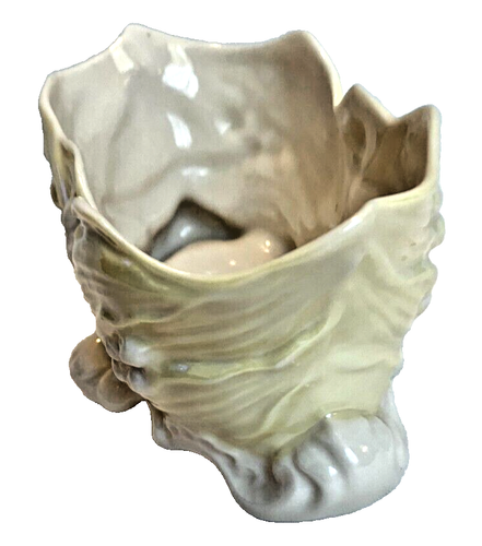 Belleek oval bowl planter trinket dish yellow cream - Picture 4 of 8