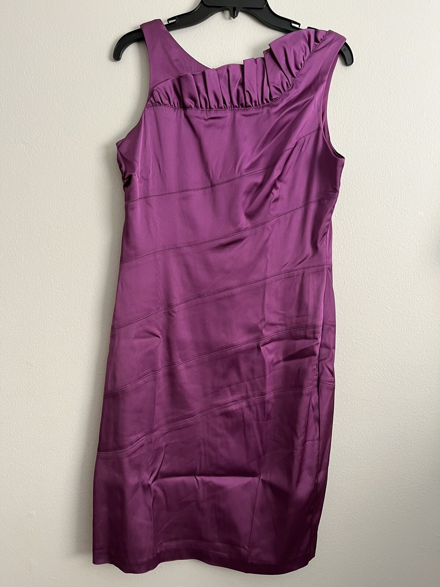 women's purple semi formal dress Donna Ricco Womens Size 10 Sleeveless Satin Cizzy