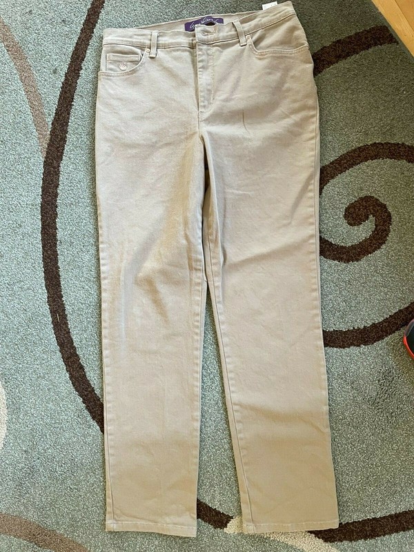 Gloria Vanderbilt Amanda womens cotton pants jeans tan 10