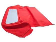 Fits: Chevy Corvette 1986-1993 Soft Top With Plastic Window Haartz Red Canvas