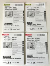 Canon PowerShot Manuals Camera A540 A530 User Guides Instruction English Spanish