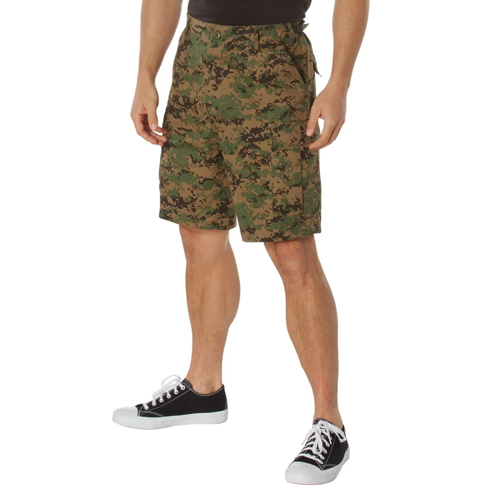 Tactical BDU Shorts Woodland Digital Camo Cargo Shorts Army Fatigues S - 3XL - Image 3 of 4