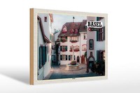 Holzschild Reise Basel Schweiz Altstadt 30X20Cm Geschenk Deko Schild Wooden Sign
