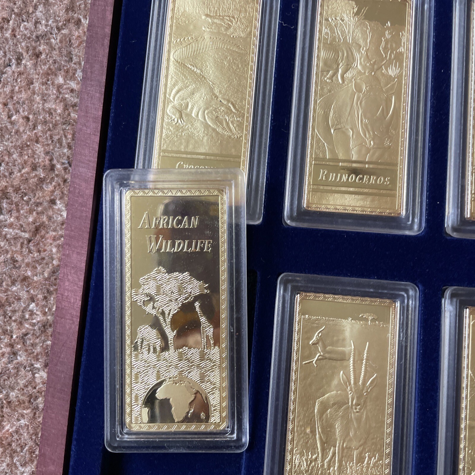 WINDSOR MINT GOLD LAYERED INGOTS AFRICAN WILDLIFE COA PROOF eBay