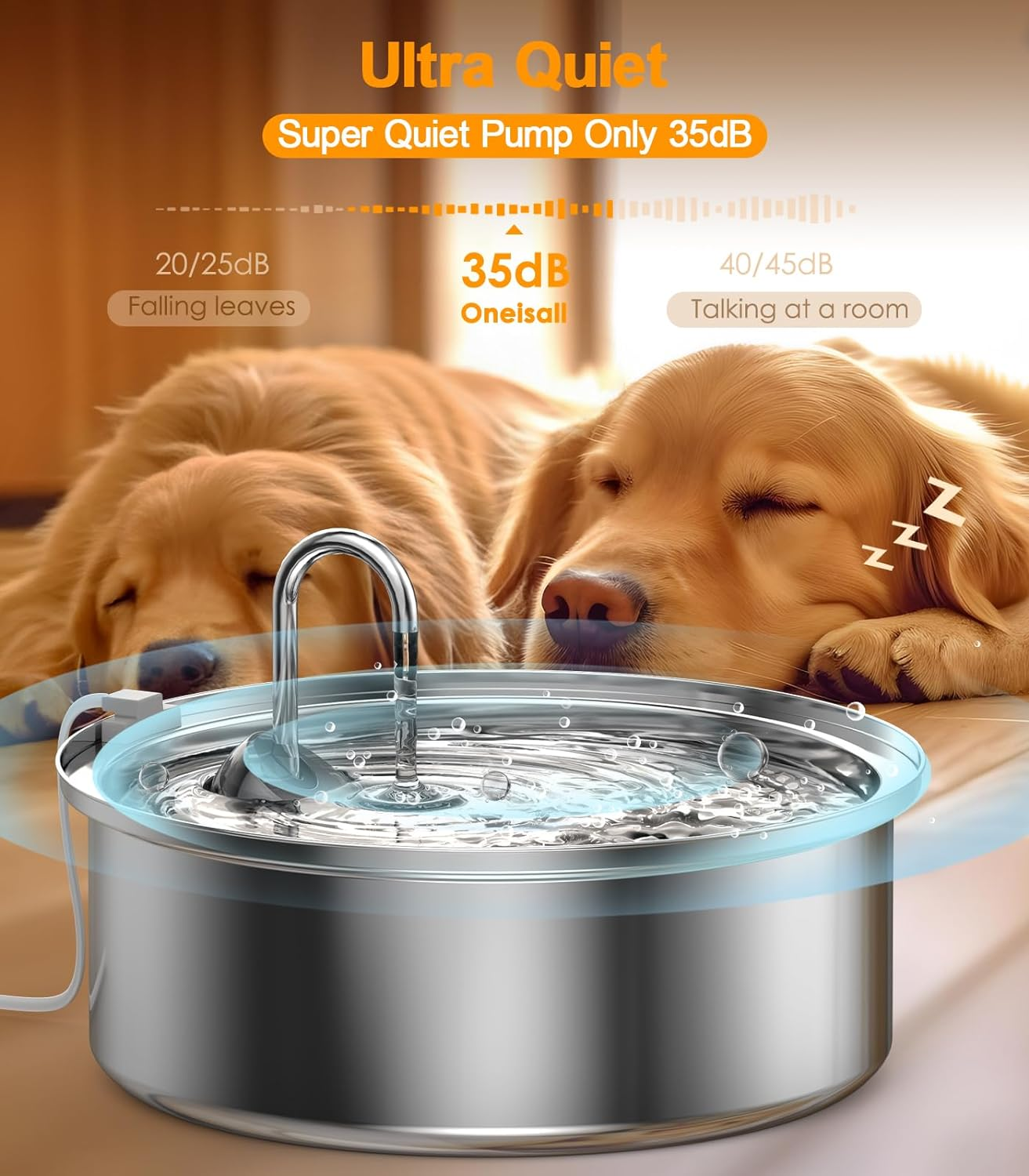 Dog Water Fountain for Large Dogs,7L/230Oz/1.8G Stainless Steel Dog
