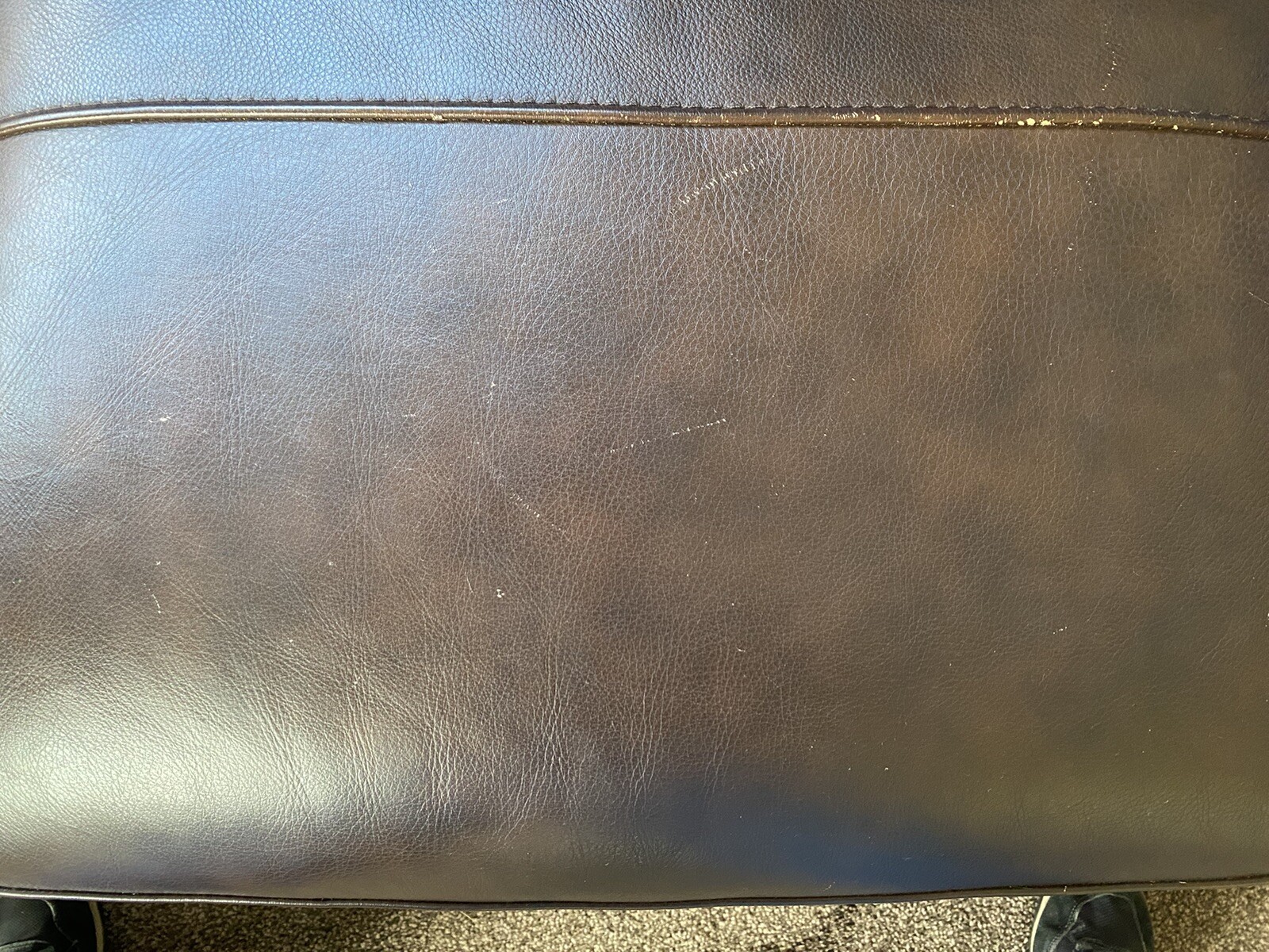 DFS Brown Leather Corner Sofa eBay