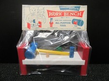 Vtg 1950's Wood Toy NOS ! Solid Work Bench Childhood Interests #1030 USA made