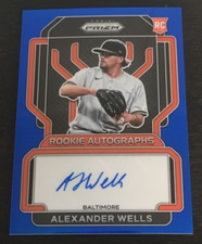 2022 Panini Prizm - Alexander Wells - RC - Blue Prizm - Auto - 124 /149