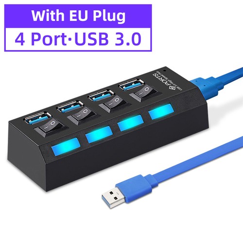 USB 3.0 Multiport Adapter Datenübertragungs Hub 4/7-Fach Mehrfach Ports Schwarz - Afbeelding 14 van 14