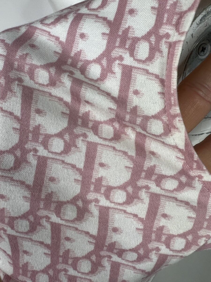 Vtg CHRISTIAN DIOR BY JOHN GALLIANO PINK MONOGRAM TOP FR40 Vtg CHRISTIAN DIOR BY JOHN GALLIANO PINK MONOGRAM TOP FR40