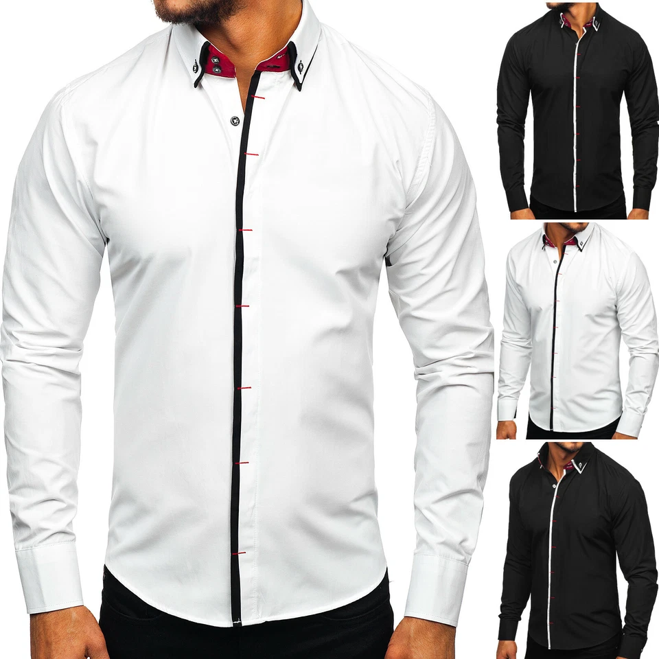 Freizeithemd Herrenhemd Shirt Hemd Slim Fit Casual Herren Mix BOLF 2B2 Classic - Bild 1 von 1