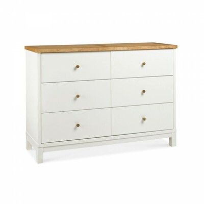 Atlantis Two Tone Bedroom Furniture Wooden 6 Drawer Wide Chest Of Drawers Ebay