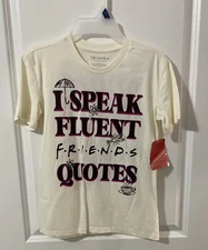 F.R.I.E.N.D.S. Junior’s T Shirt I Speak Fluent Friends Quotes XS (1) NWT