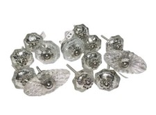 13 Pc Clear Glass Crystal Decorative Drawer Pull Pulls Knob Knobs Cabinet Handle