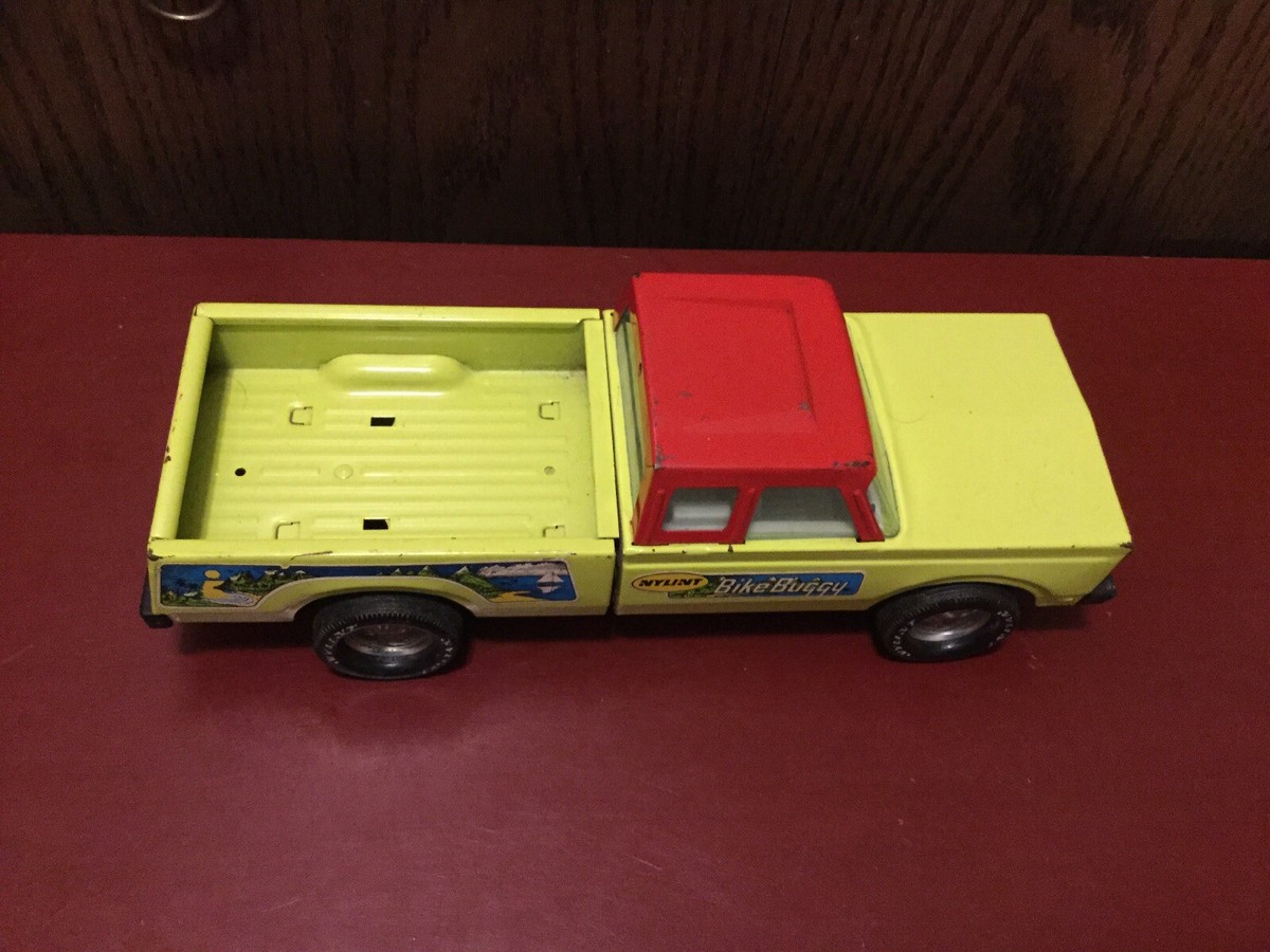 Vintage Nylint Ford Extended Cab Bike Buggy Yellow Truck In Exc