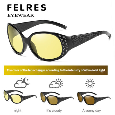 Women Photochromic Polarized Sunglasses Outdoor Driving Night Vision Glasses Hot