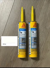2 Pack Sikaflex 1A Polyurethane Construction Sealant Caulk, White, In date