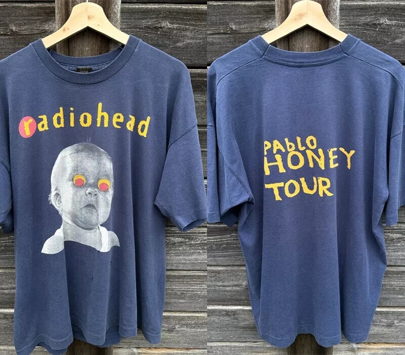Radiohead Band Pablo Honey Tour 2 Side Navy Unisex Tshirt Radiohead Band Pablo Honey Tour 2 Side Navy Unisex Tshirt