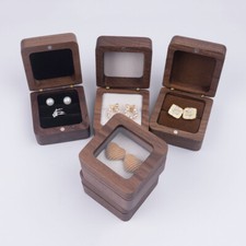 Wooden Ring Storage Box Jewelry Display Proposal Engagement Wedding Ceremony