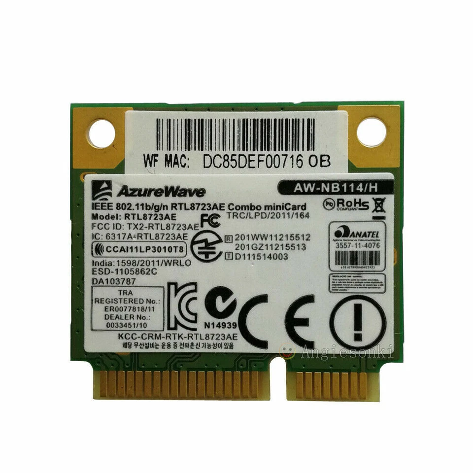 Realtek RTL8723AE Wi-Fi 802.11 BGN Bluetooth 4.0 150Mbps 2.4Ghz PCI-E WLAN Card - Image 2 of 4