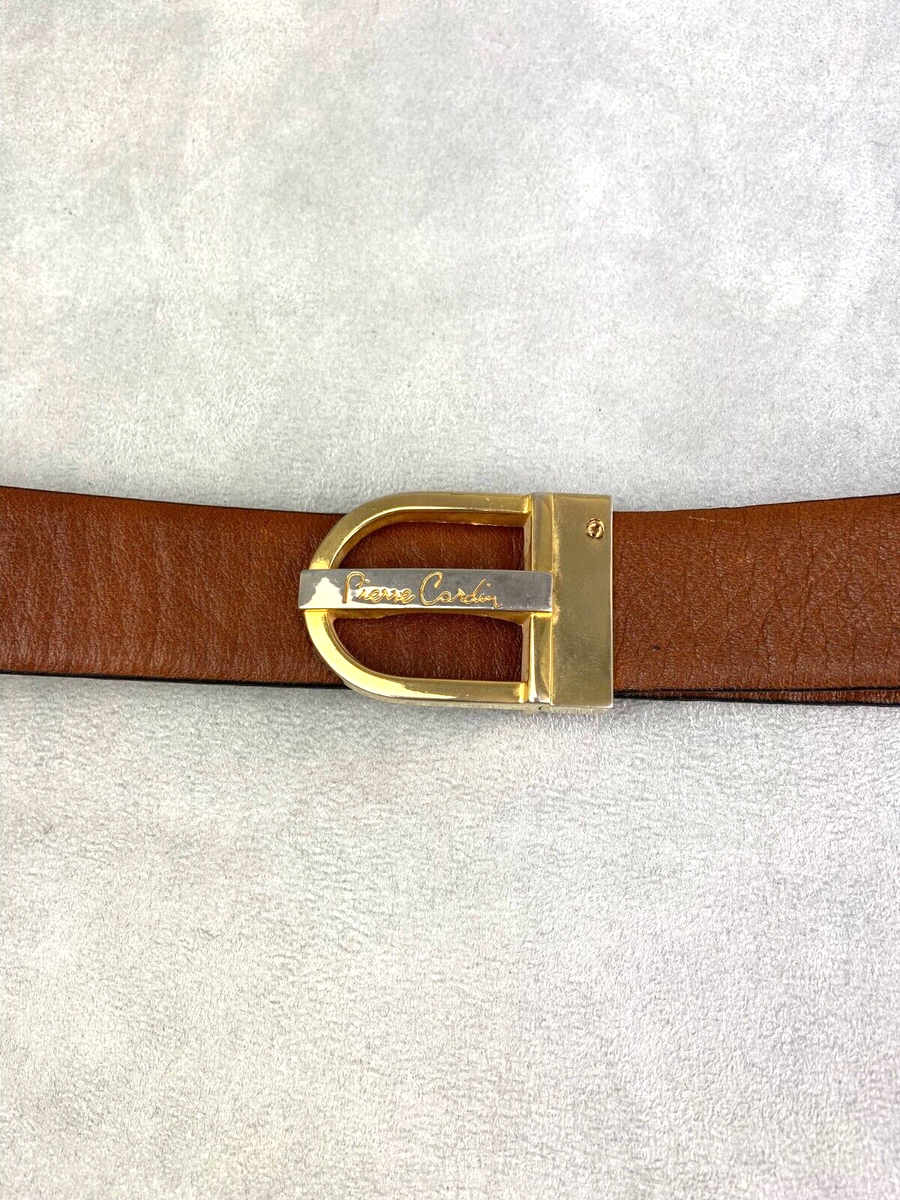Ceinture Vintage Pierre Cardin - Cuir Marron - Taille M - Années 80