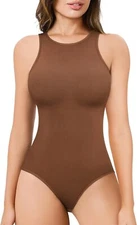 Bodysuits for Women Shapewear Tummy Control Seamless Body Shaper Crew Neck