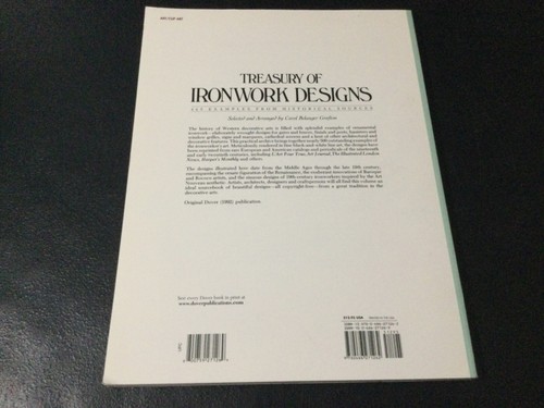 Treasury of Ironwork Designs, Carol Grafton 1992 Softcover (Brand New) Dover - Imagen 2 de 2