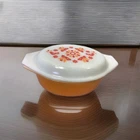 Pyrex 1971 Friendship Oval 1 1/2 Qt Orange Casserole Dish 043 White Lid