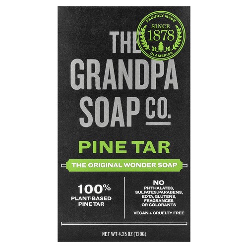 Grandpa s Face Body  Hair Bar Soap Pine Tar 4 25 oz 120 g Gluten-Free, No