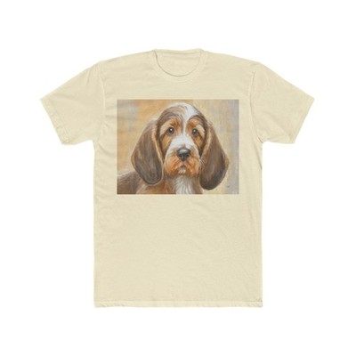 Basset Fauve de Bretagne Men's Fitted Cotton Crew Tee - Luxurious Comfort