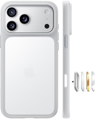 TORRAS iPhone 17 Pro Max Schutzhülle Matt Silbergrau Kameraknop