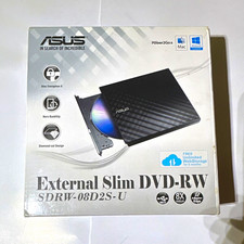 ASUS SDRW-08D2S-U External Slim USB 2.0 DVD-RW Drive Black 8x USB-Powered