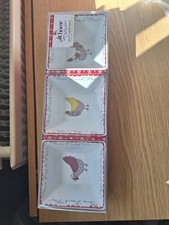 At Home with Ashley Thomas Set of 3 Nibble Bowls Three French Hens New In Box