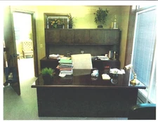 Office desk, credenzas and conference table