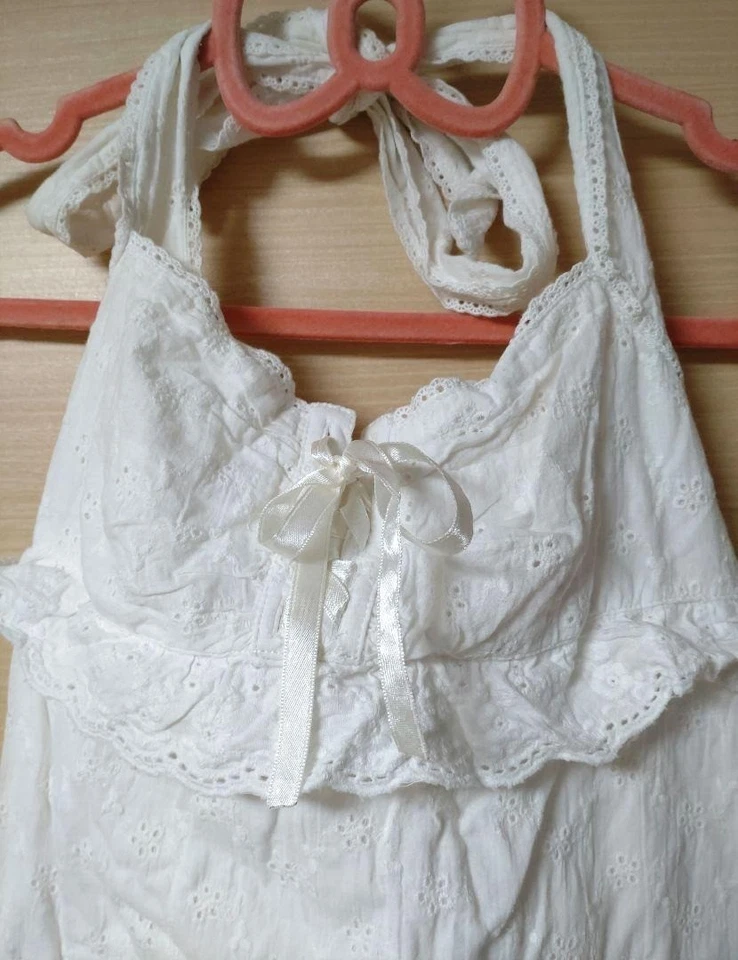 Vestido de algodón blanco LIZ LISA, niña princesa Heisei, algunos daños, de Japón. Foto 2 de 4