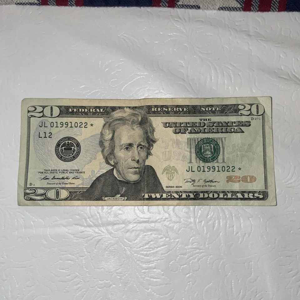 $20 Star Note Birthday/Anniversary "Very Cool" SERIAL # JL01991022* Feb 2, 1991 - Image 2 of 4