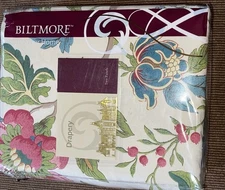 Biltmore Elizabethan Curtain Drapery 2 Panel Rod Pocket & Tiebacks 43 x 84” NIP