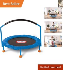 3 Foot Round Trampoline for Toddlers   Indoor Fun with Handle Bar for Stability