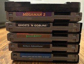 Nintendo NES Lot Mega Man 2 Ghosts Goblins Indiana Jones Kirby&rsquo;s Adventure Birth