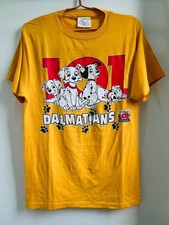 Vintage Disney 101 Dalmatians T-Shirt Yellow Made USA Single Stitch L