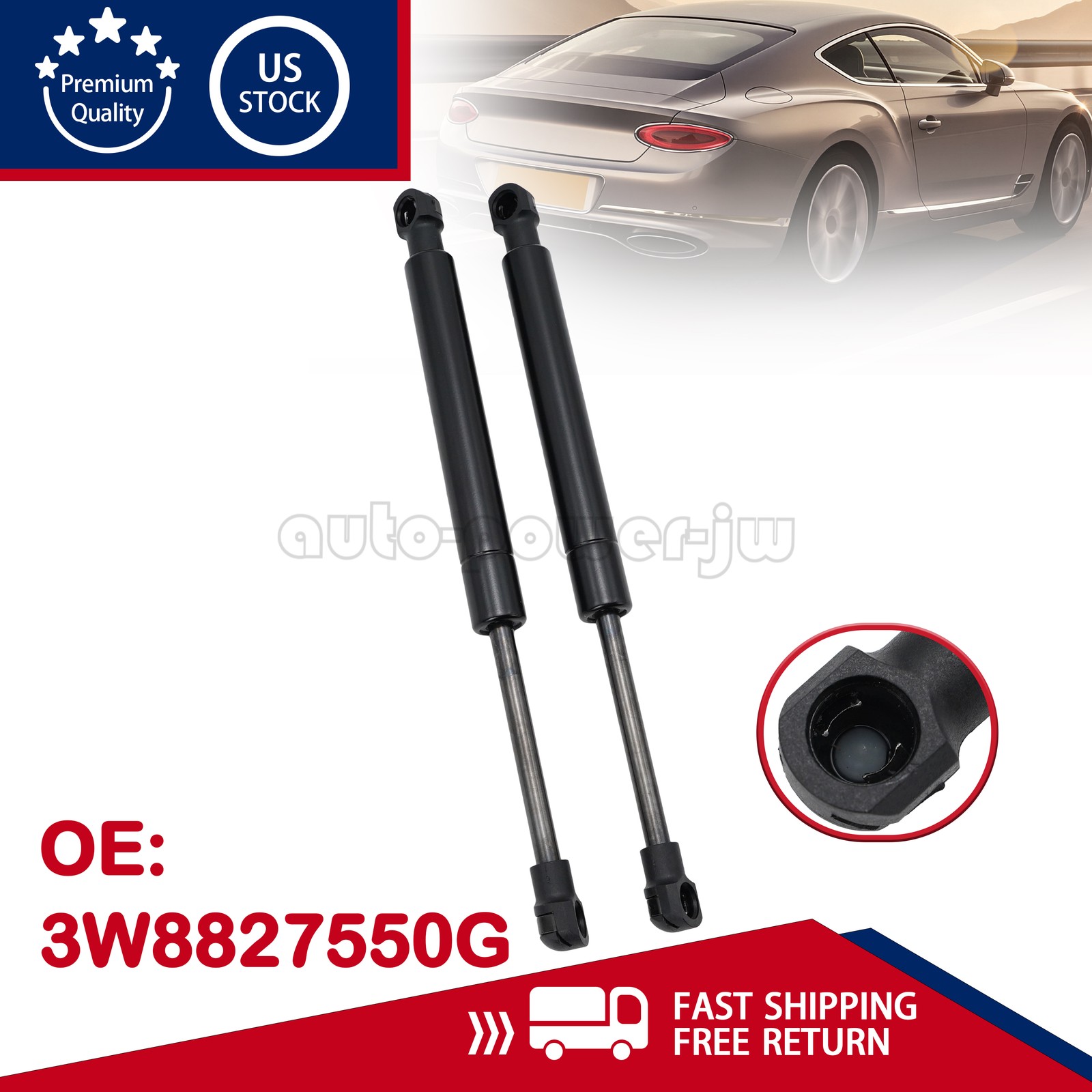 Bentley Continental GT 2004-2018 Right Trunk struts Pair