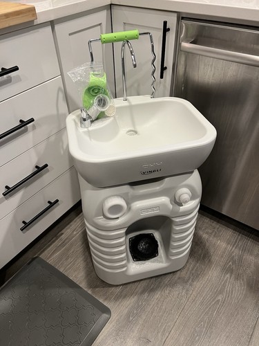 12 Gallon Portable Sink Hand Wash Station 45L Basin Stand Camping RV Travel
