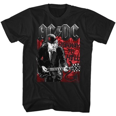 ACDC Highway To Hell T-Shirt Kurzarm Herren Baumwolle Crew Neck Schwarz