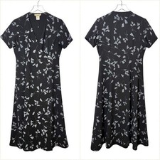 Vintage Travel Smith Y2K Whimsigoth Dark Romantic Witchy Floral Midi Dress 10P