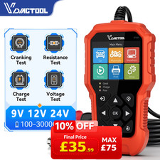 VDIAGTOOL 12V Car Battery Tester Load Analyzer Cranking Charging Diagnostic Tool