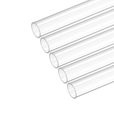 5 x Plastic Pipe Rigid Round Tube Clear 12mm ID 13mm OD 425mm High Impact