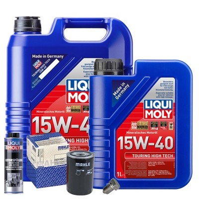 Motoröl 15W40 LIQUI MOLY 6L+MAHLE Ölfilter+Spülung+Ölablassschraube
