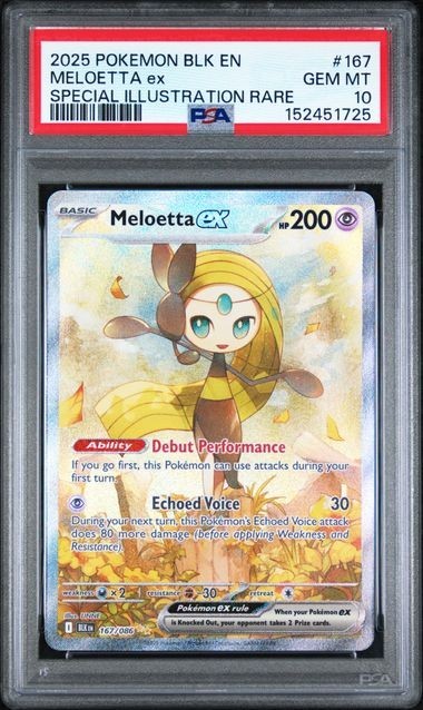 PSA 10 Meloetta EX 167/086 Pokemon Black Bolt Special Illustration Rare